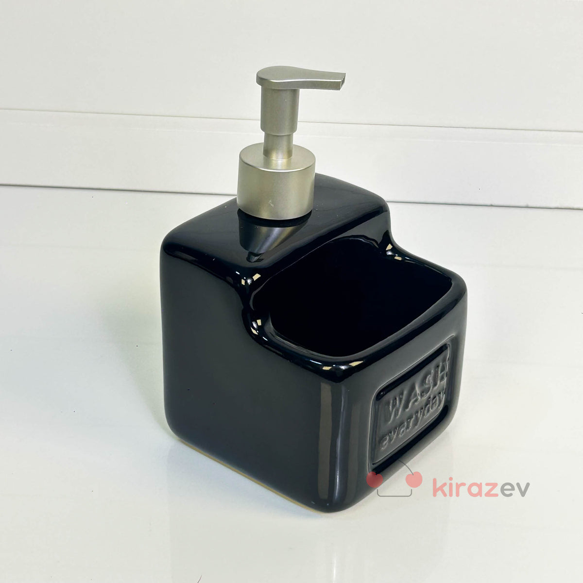 Seramik Hazneli Sıvı Sabunluk, Siyah