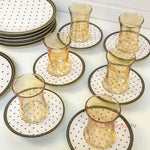 Siyah Kalpli 18 Parça Çay Seti