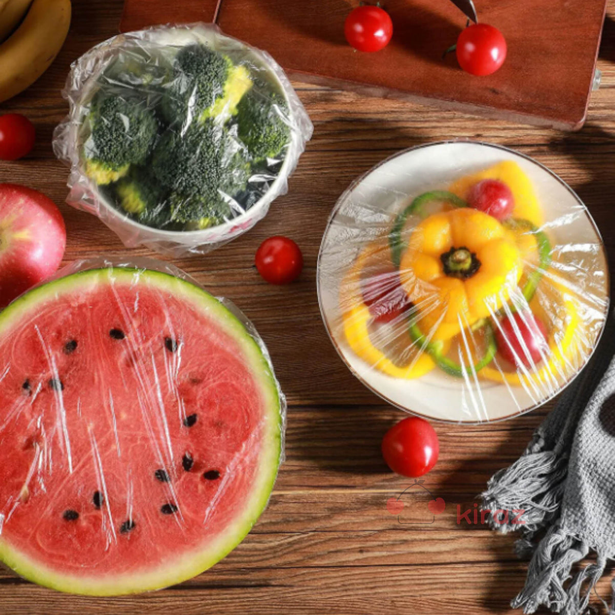 100’lü Tabak Bonesi Seti – Esnek Streç Gıda Koruma Kapakları