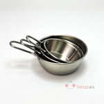 Gümüş Tek Kulplu Çelik Sunum Tavası - 12 cm