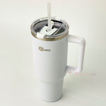 Kulplu Pipetli Paslanmaz Çelik Termos Beyaz