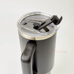 Kulplu Pipetli Paslanmaz Çelik Termos Siyah