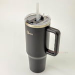 Kulplu Pipetli Paslanmaz Çelik Termos Siyah