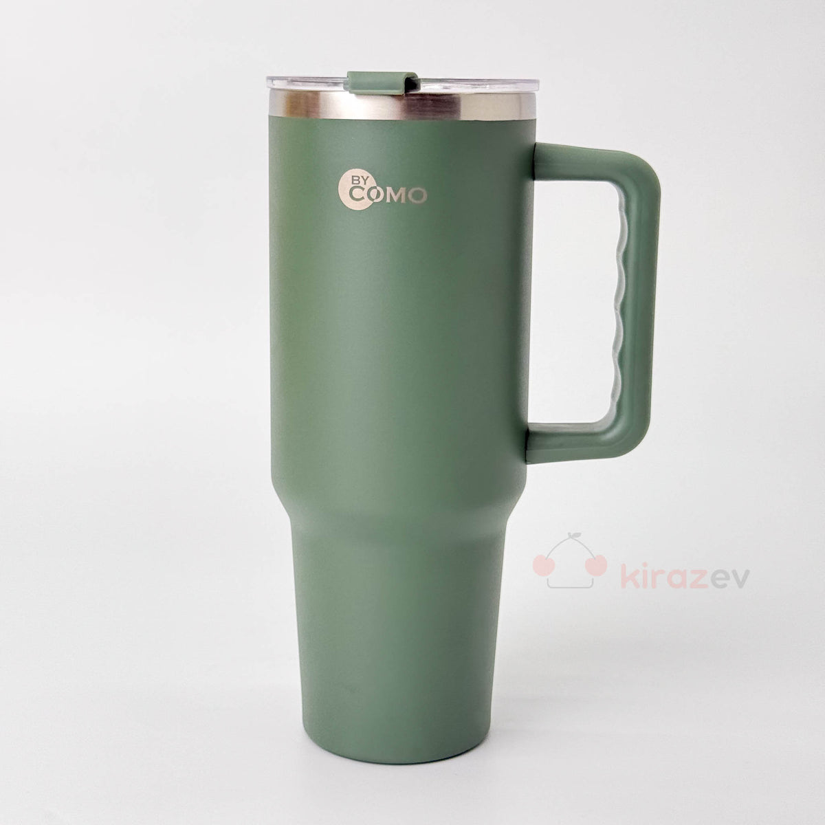 Kulplu Pipetli Paslanmaz Çelik Termos Yeşil