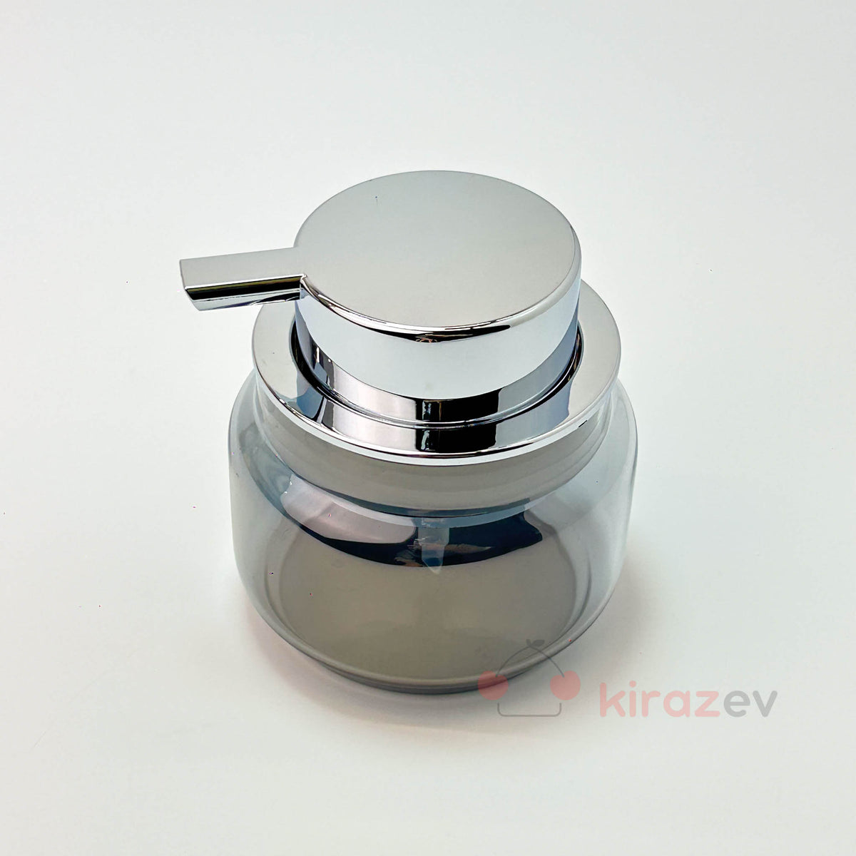 Tombul Kısa Sıvı Sabunluk Gümüş Kapaklı