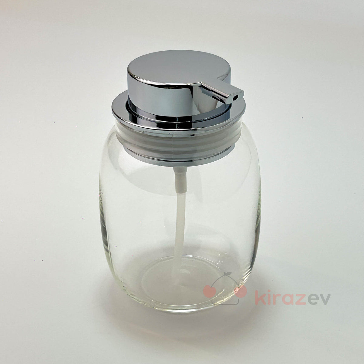 Tombul Şeffaf Sıvı Sabunluk – Krom Kapaklı