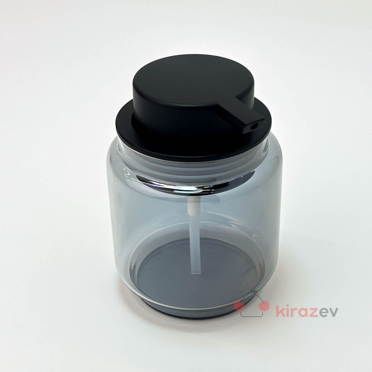 Tombul Siyah Sıvı Sabunluk – Krom Kapaklı