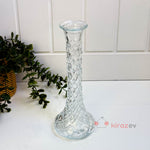 Uzun Cam Kristal Vazo – Zarif Desenli Vazo