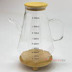 Vento Konik Cam Yağdanlık 900 ml – Bambu Kapaklı