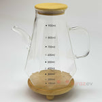 Vento Konik Cam Yağdanlık 900 ml – Bambu Kapaklı