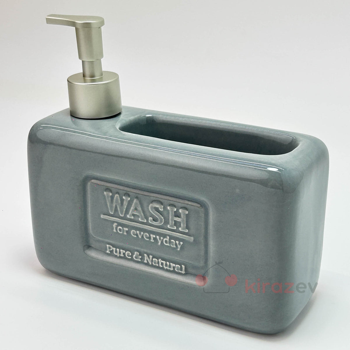 Seramik Sıvı Deterjanlık Hazneli Gri