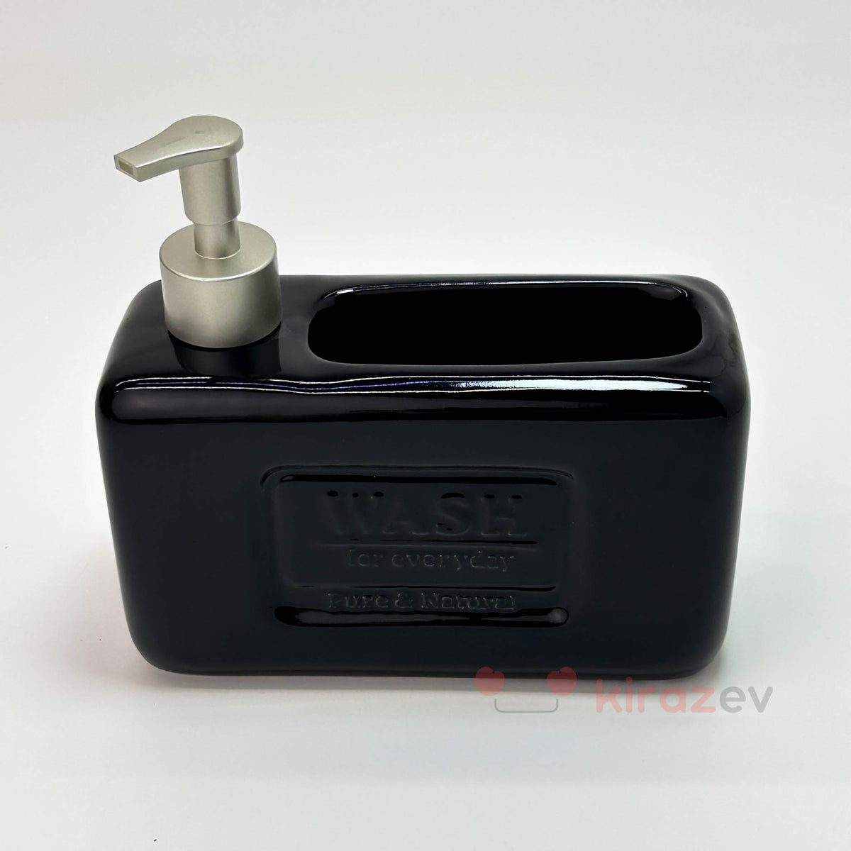 Seramik Sıvı Deterjanlık Hazneli Siyah