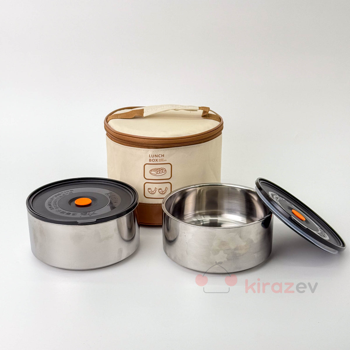 Yuvarlak Termal Çantalı Yemek Kabı Termos Seti