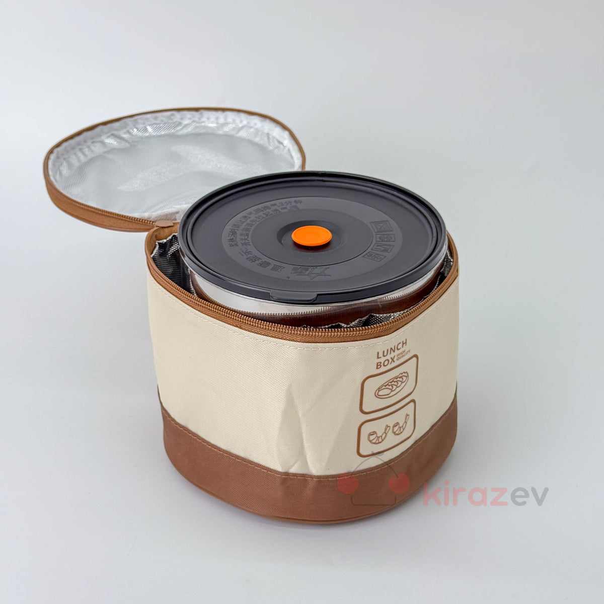 Yuvarlak Termal Çantalı Yemek Kabı Termos Seti