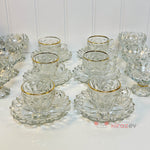 Zarif Gold Detaylı Cam Çay & Kahve Sunum Seti