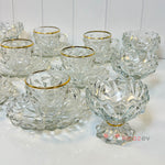 Zarif Gold Detaylı Cam Çay & Kahve Sunum Seti