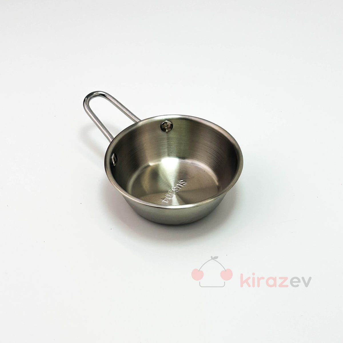 Gümüş Tek Kulplu Çelik Sunum Tavası - 10 cm