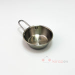 Gümüş Tek Kulplu Çelik Sunum Tavası - 10 cm