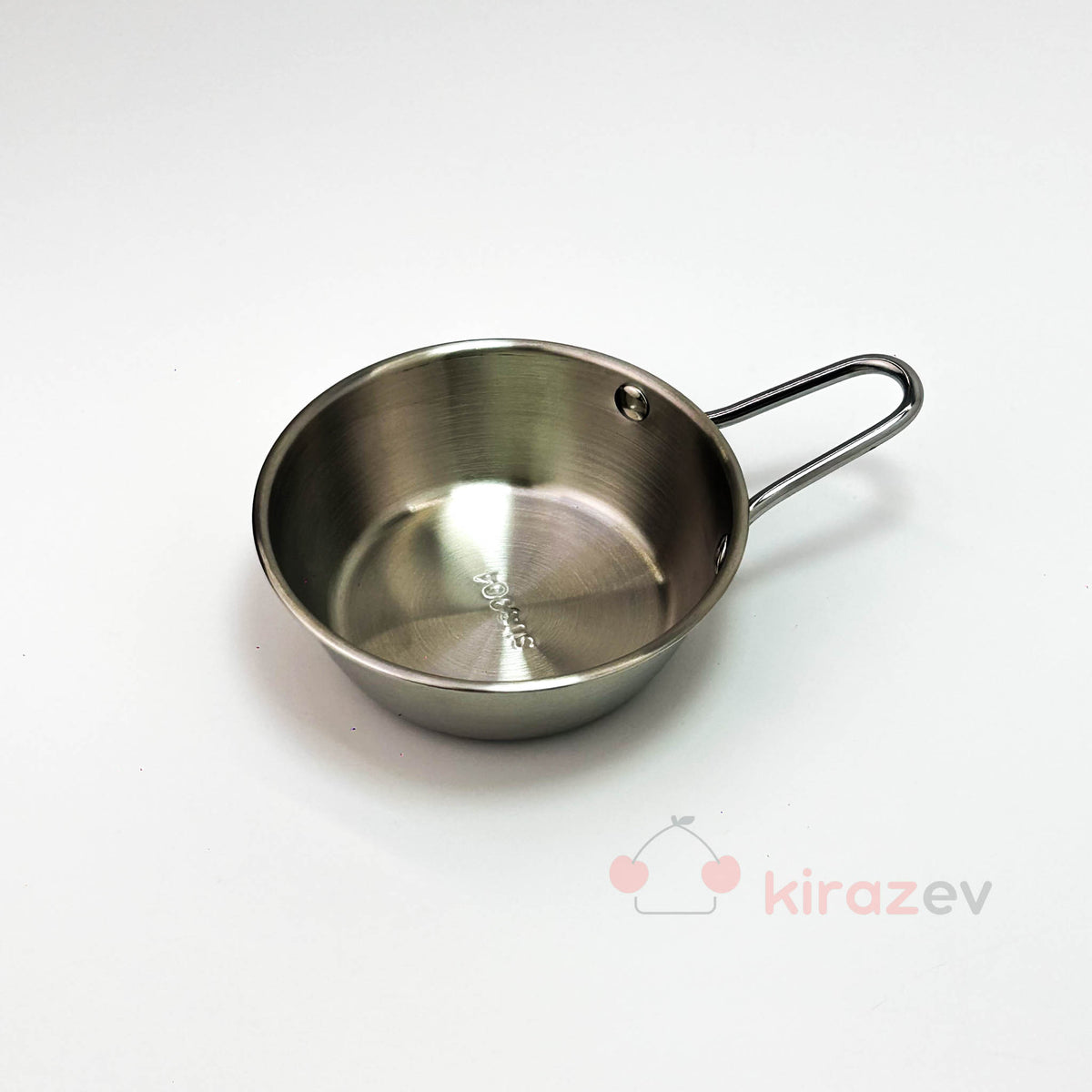 Gümüş Tek Kulplu Çelik Sunum Tavası - 12 cm