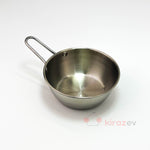 Gümüş Tek Kulplu Çelik Sunum Tavası - 14 cm