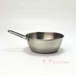 Gümüş Tek Kulplu Çelik Sunum Tavası - 14 cm