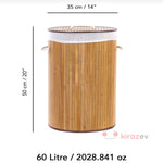 Bambu Kapaklı Çamaşır Sepeti – 60 L