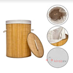 Bambu Kapaklı Çamaşır Sepeti – 60 L