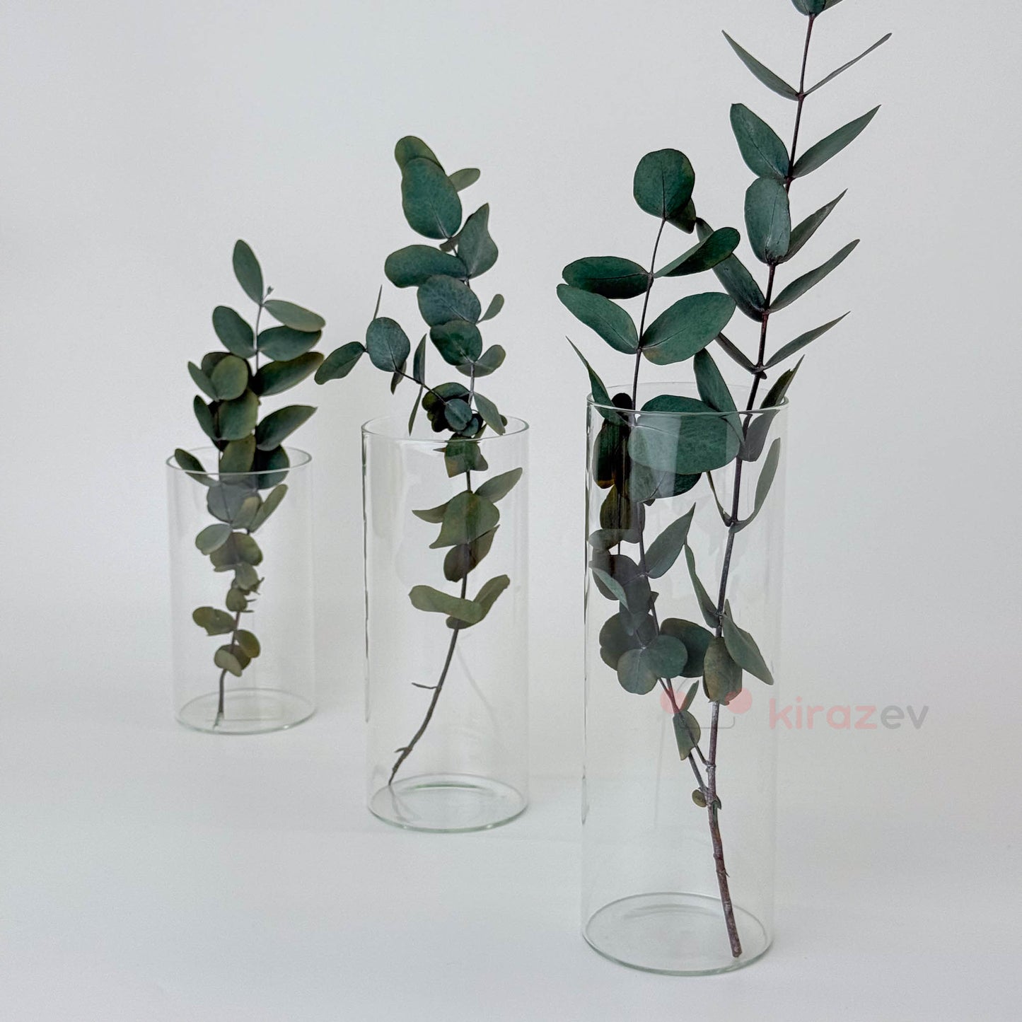 Silindir Cam Vazo & Mumluk Seti 3'lü