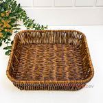 5 Parça Rattan Sunumluk Seti | Tepsili 4 Kase