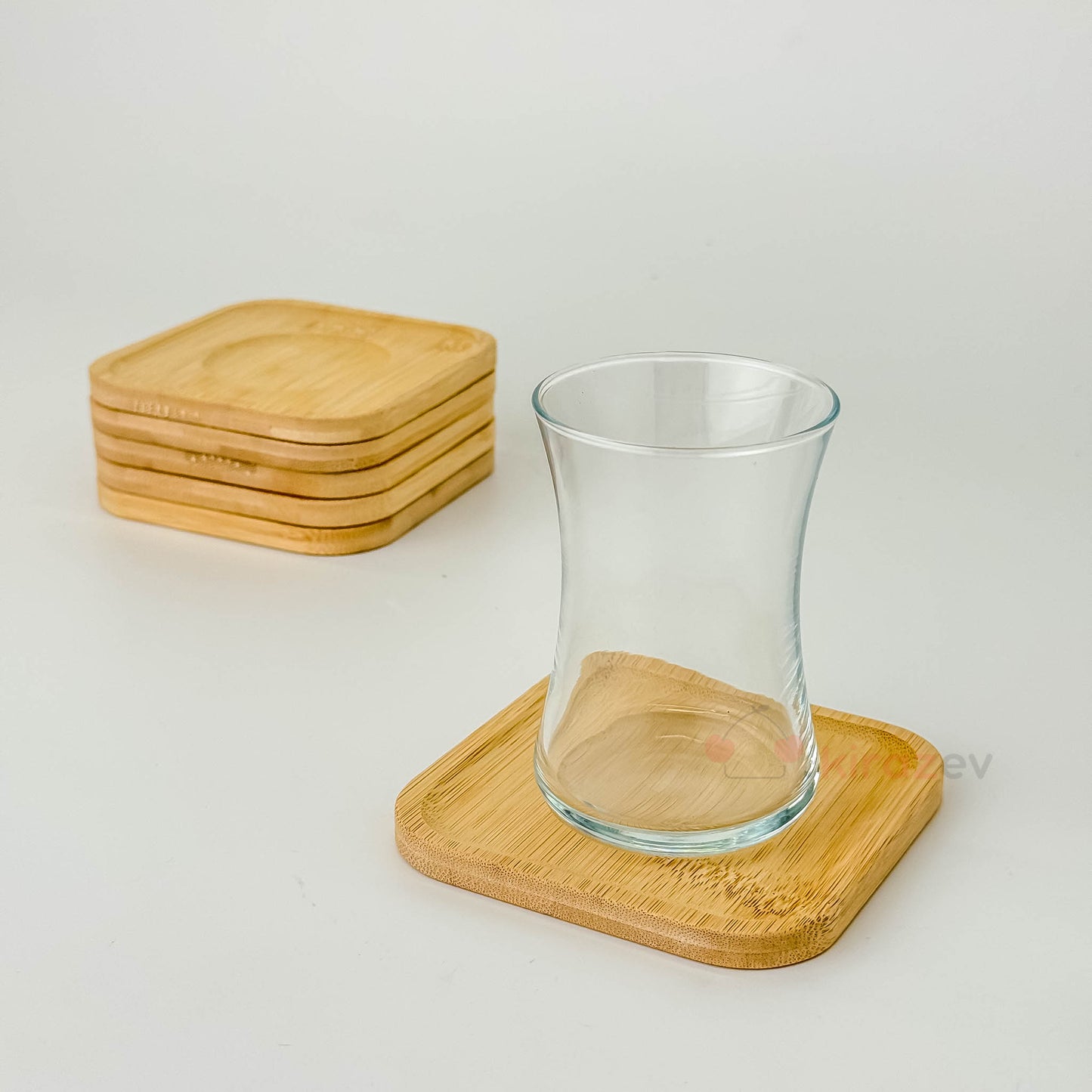 Kare Bambu Bardak Altlığı 6'lı