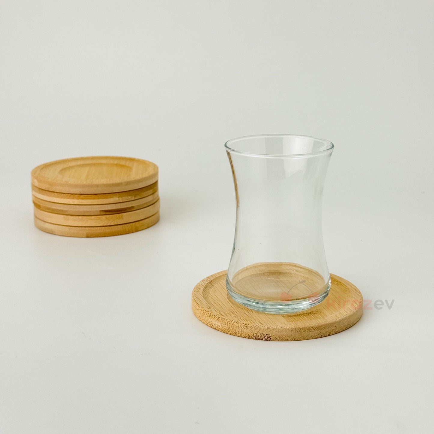 Yuvarlak Bambu Bardak Altlığı 6'lı