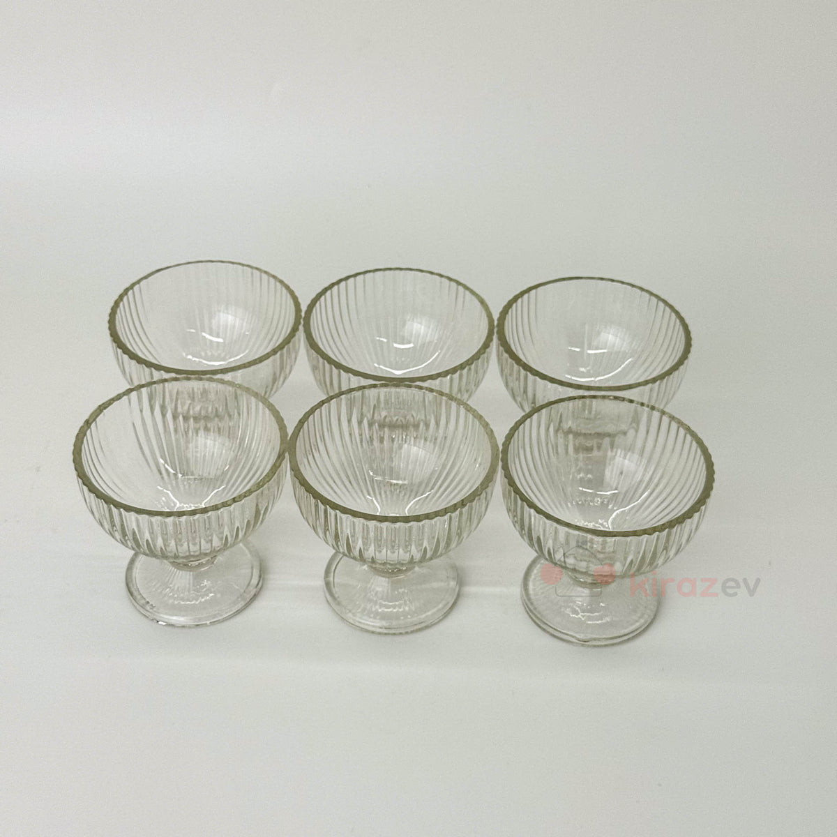 Çizgili Ayaklı Mini Kase Seti Sunumluk 6'lı