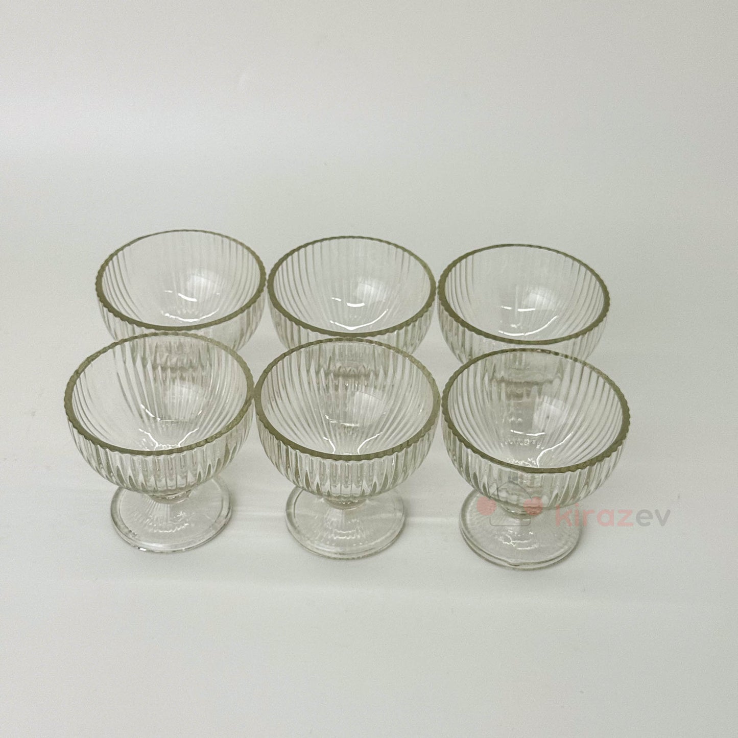 Çizgili Ayaklı Mini Kase Seti Sunumluk 6'lı