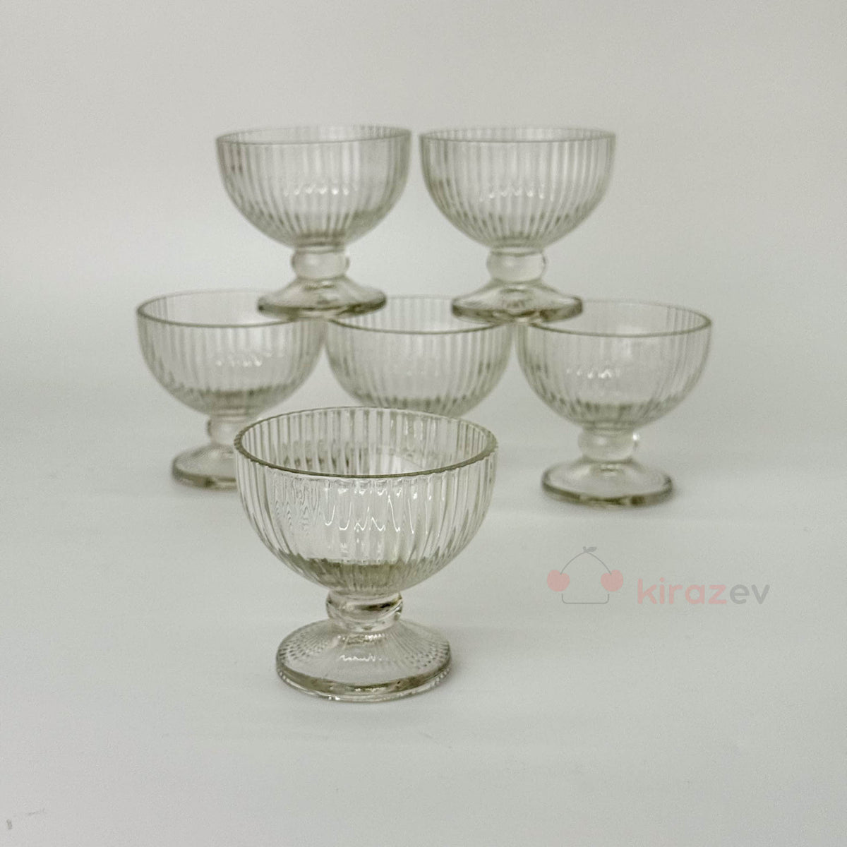 Çizgili Ayaklı Mini Kase Seti Sunumluk 6'lı