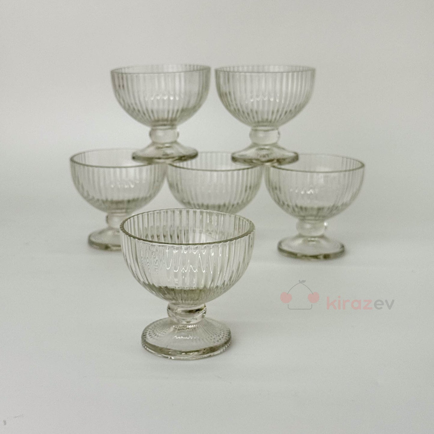 Çizgili Ayaklı Mini Kase Seti Sunumluk 6'lı