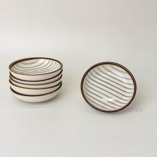 Çizgili Seramik Çerezlik Takımı 6'lı