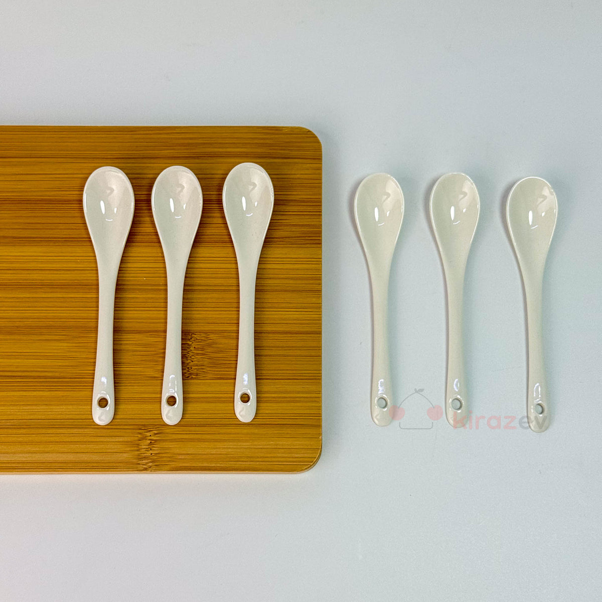 Porselen Tatlı Kaşığı Beyaz 6'lı