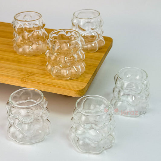 Üzüm Kahve Yanı Cam Bardak 6'lı