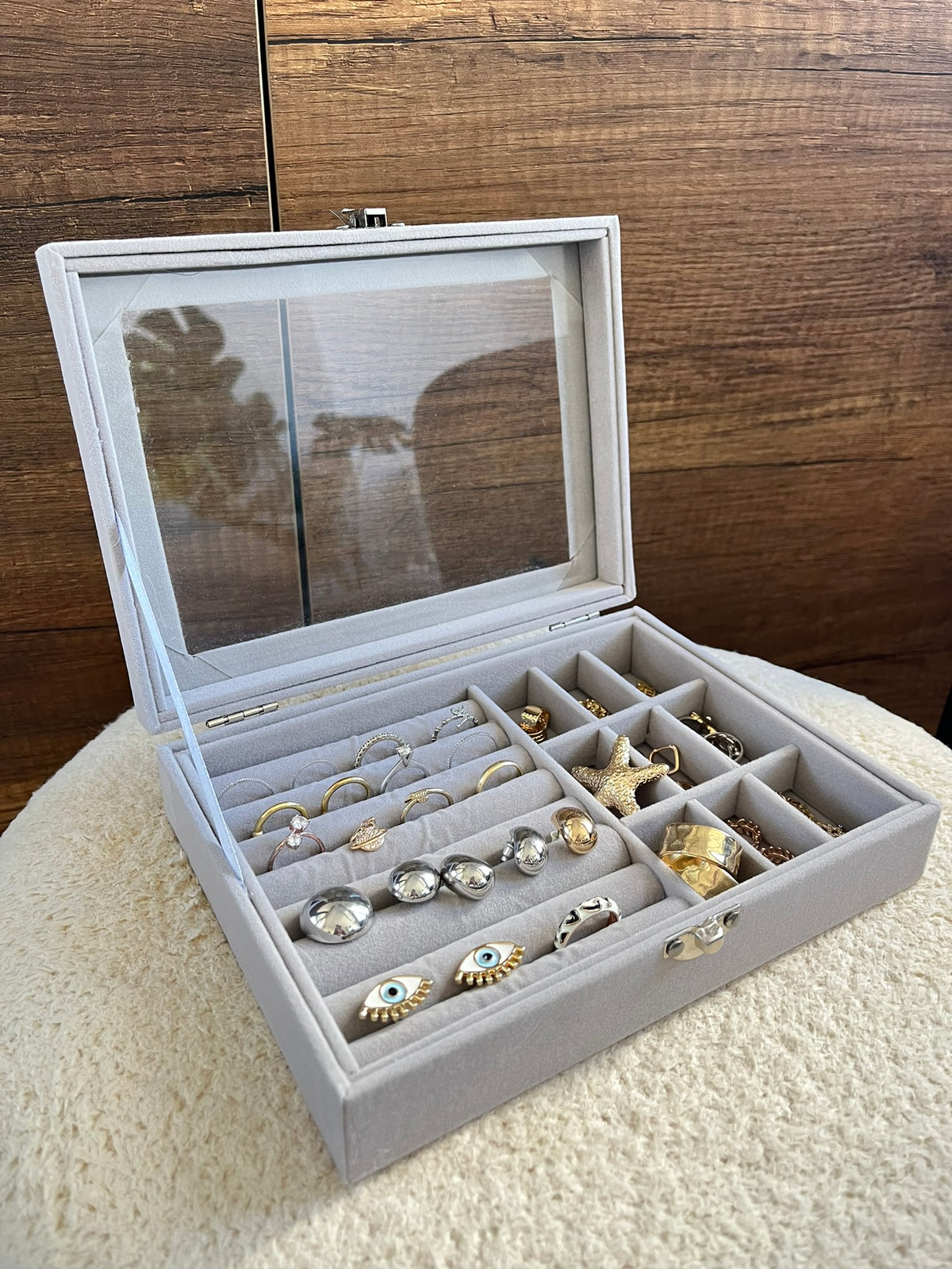 Şeffaf Bölmeli Mücevher Düzenleyici Takı Kutusu Organizeri