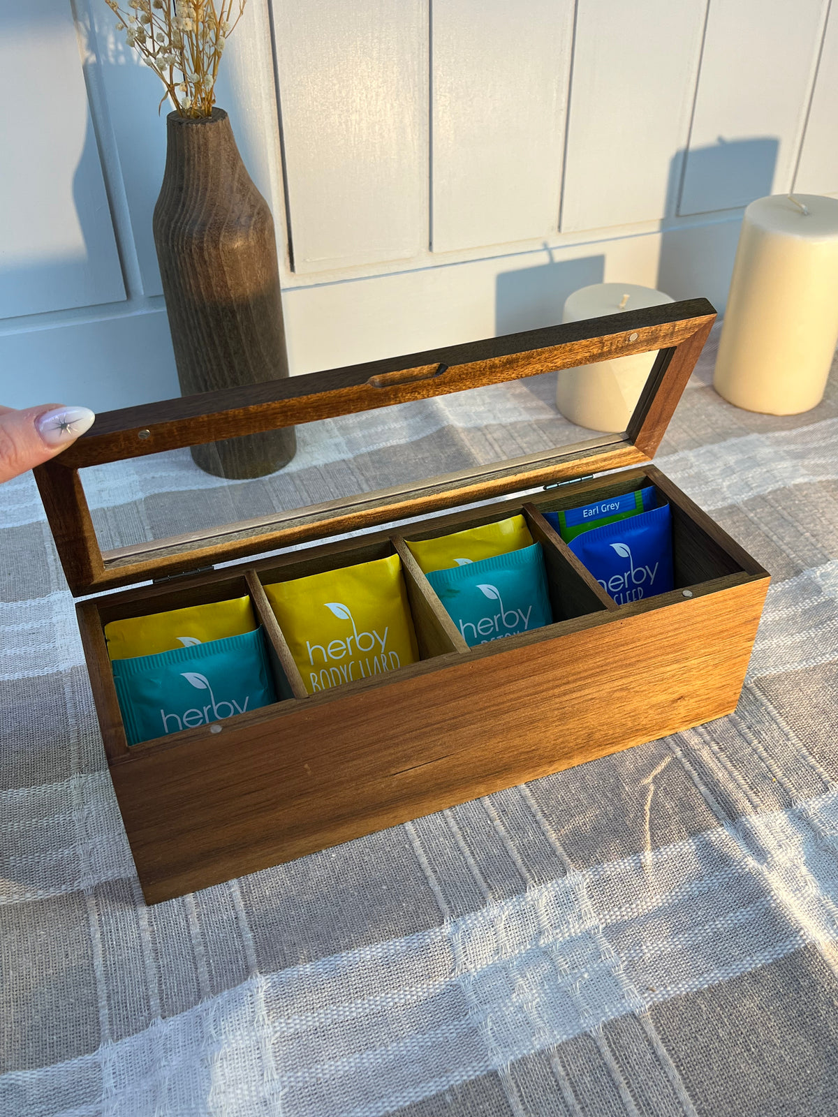 Akasya 4 Bölmeli Çay Kutusu