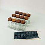 Akasya Kapaklı 12'li Cam Baharatlık Seti