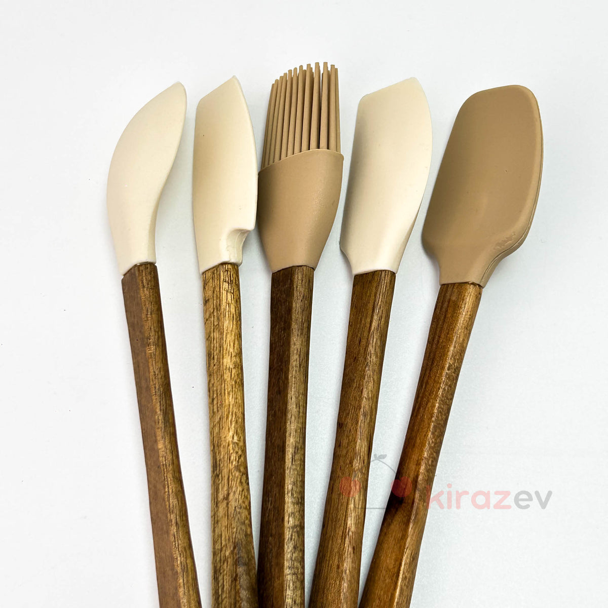 Akasya Saplı 5'li Silikon Kaşık & Spatula Seti