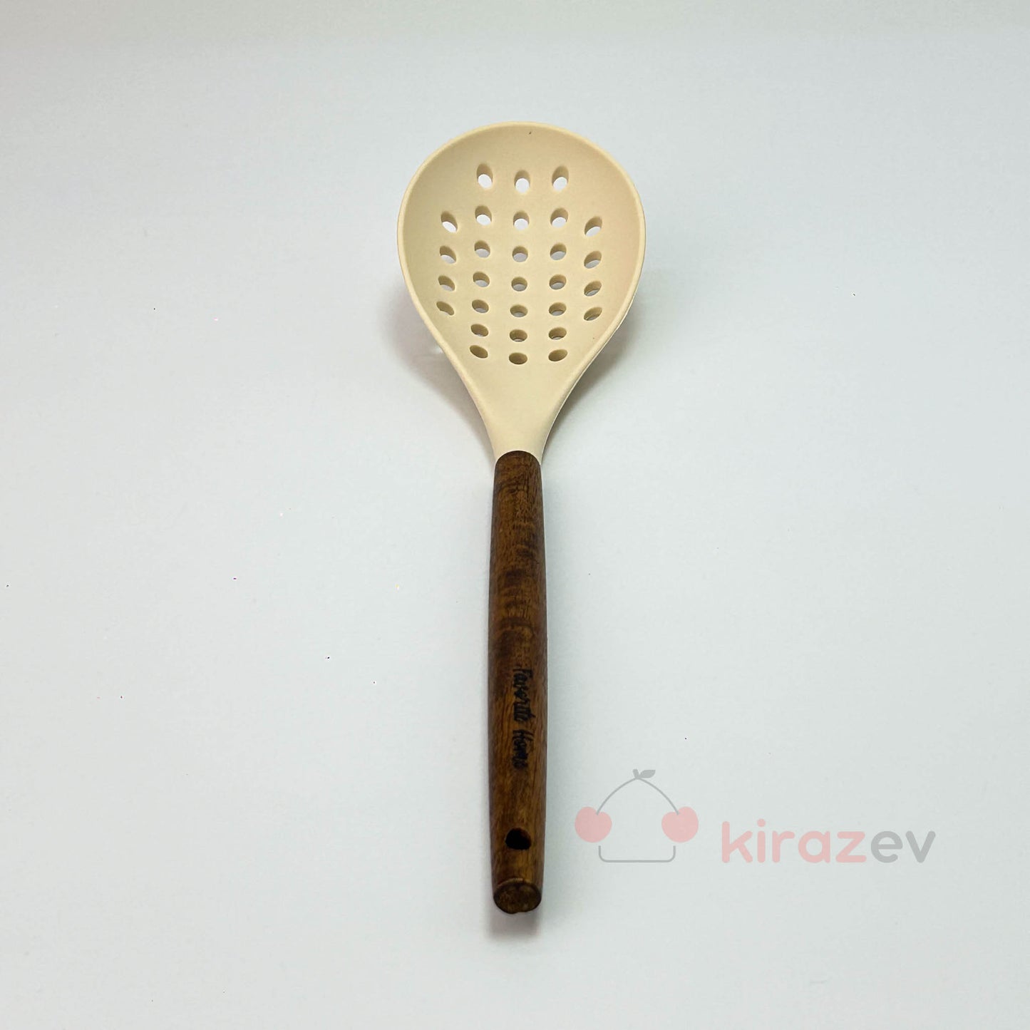 Akasya Saplı Silikon Krem Kevgir – Isıya Dayanıklı