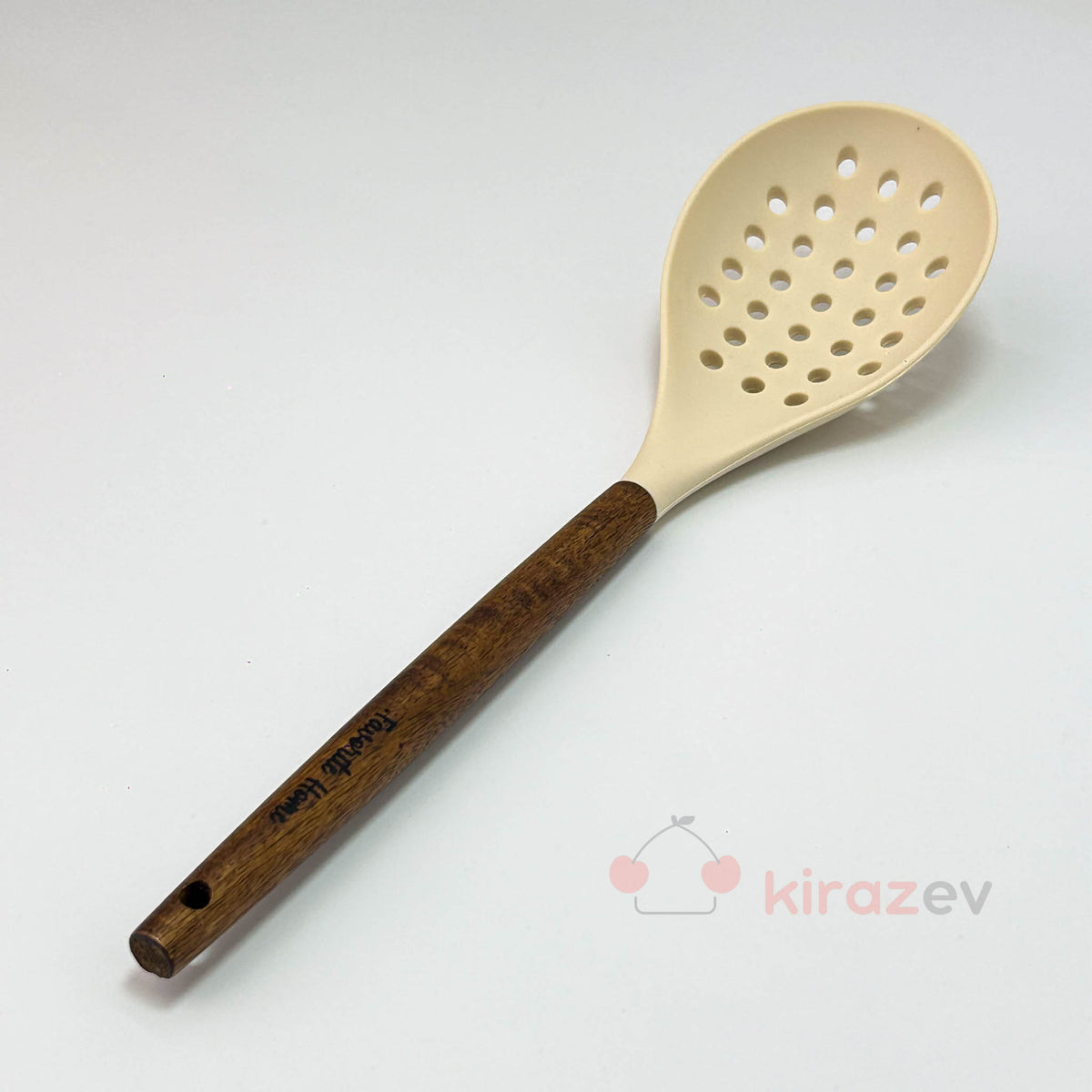 Akasya Saplı Silikon Krem Kevgir – Isıya Dayanıklı