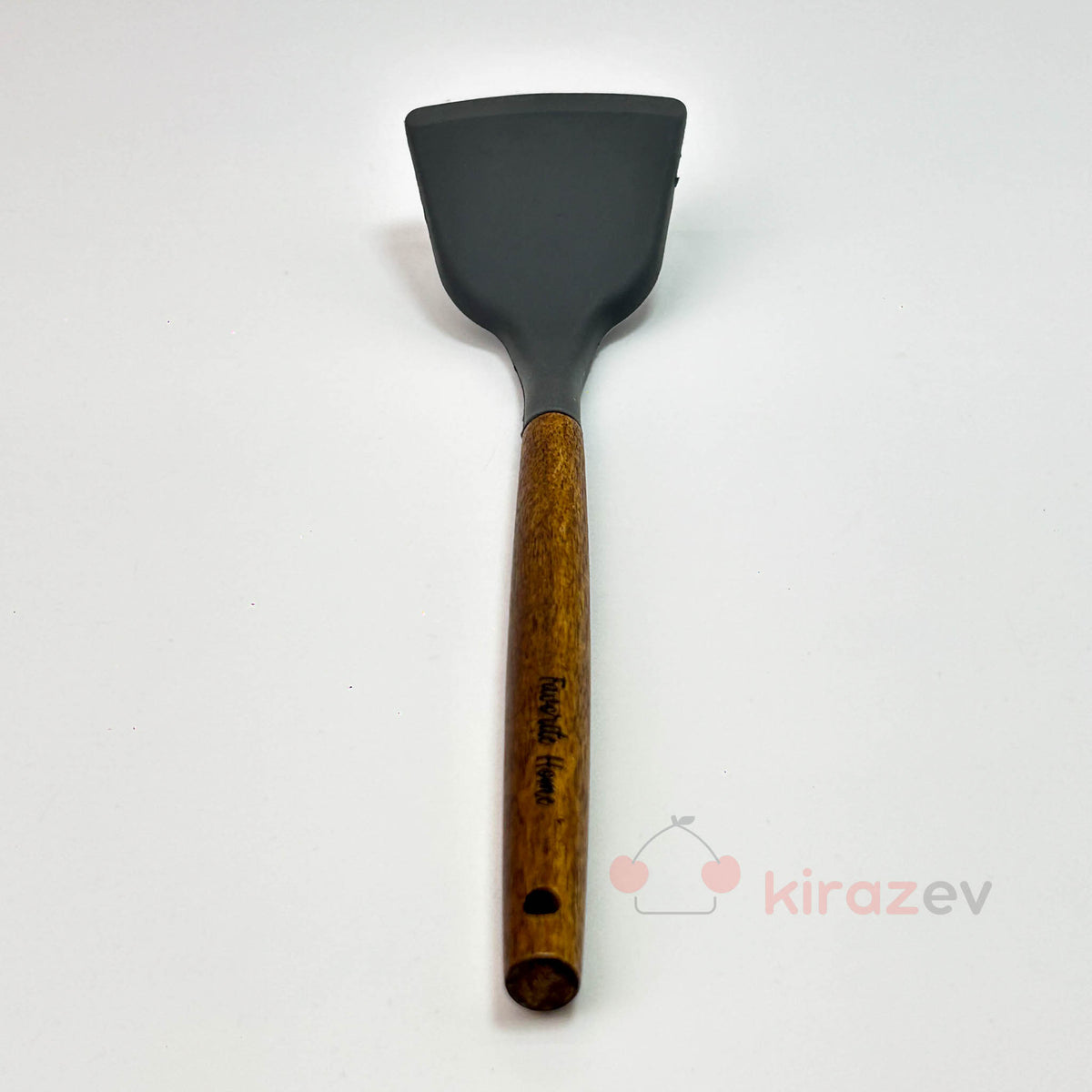 Akasya Saplı Silikon Geniş Spatula - Gri