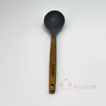 Akasya Saplı Silikon Servis Kaşığı - Gri