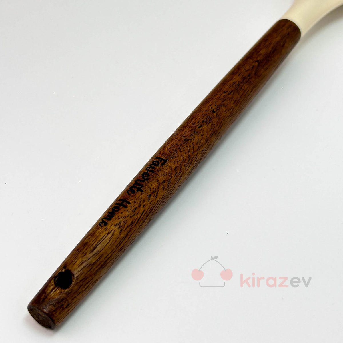 Akasya Saplı Silikon Servis Kaşığı - Krem