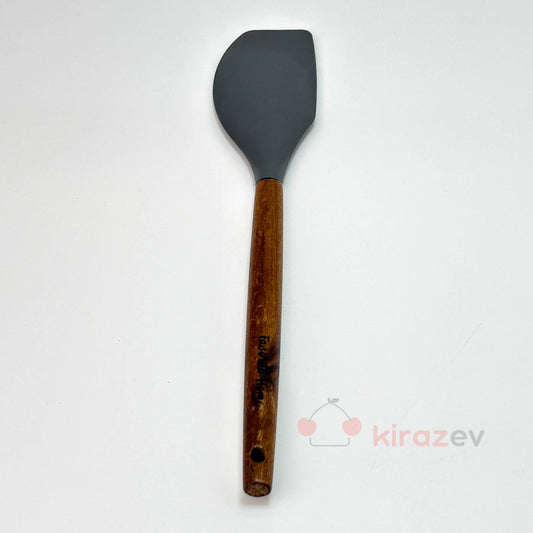 Akasya Saplı Silikon Spatula Gri
