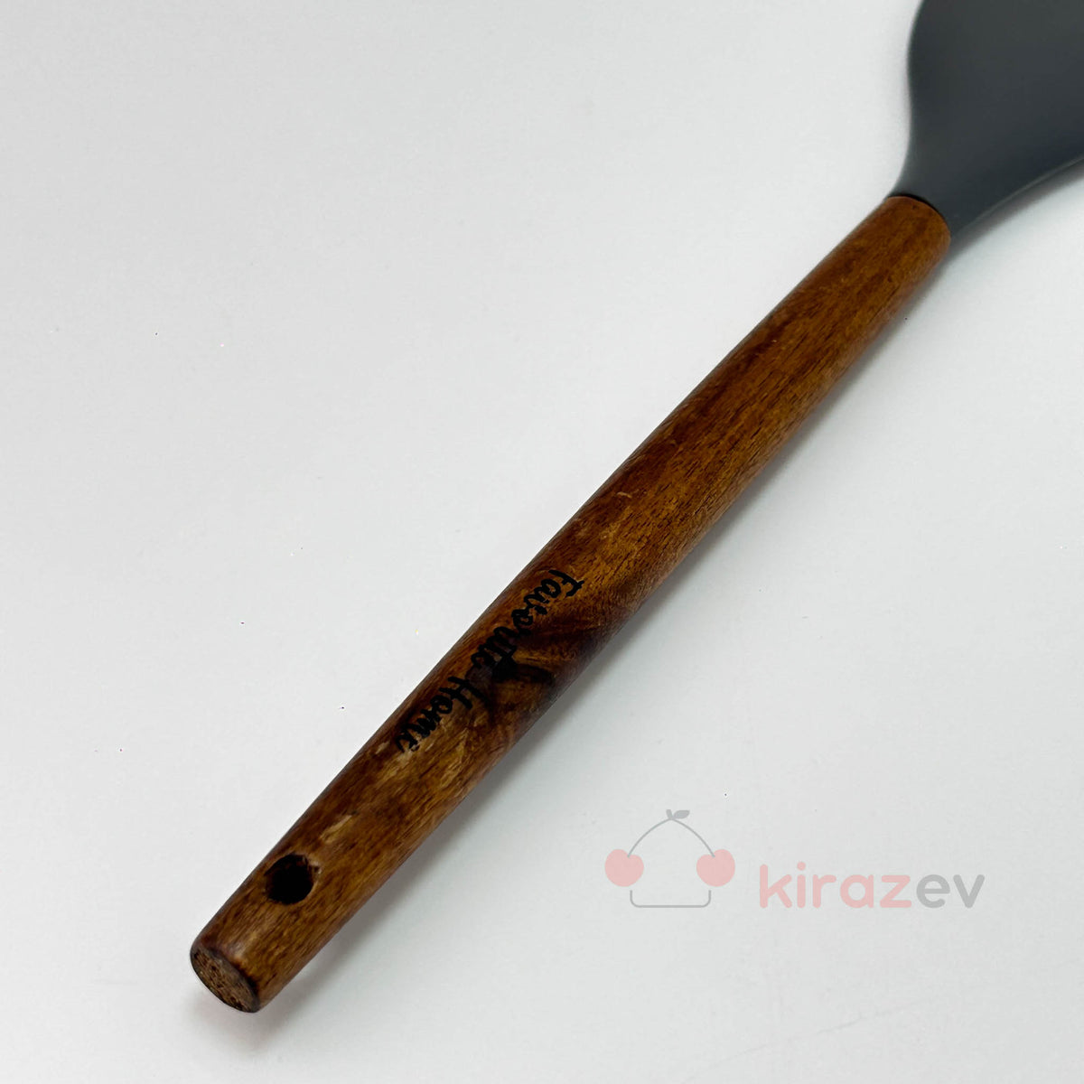 Akasya Saplı Silikon Spatula Gri