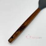 Akasya Saplı Silikon Spatula Gri